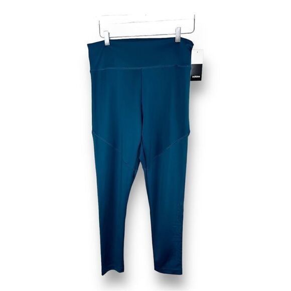 Adidas Peacock Blue Training Tights w/Logo on Leg Sz L - Picture 1 of 15